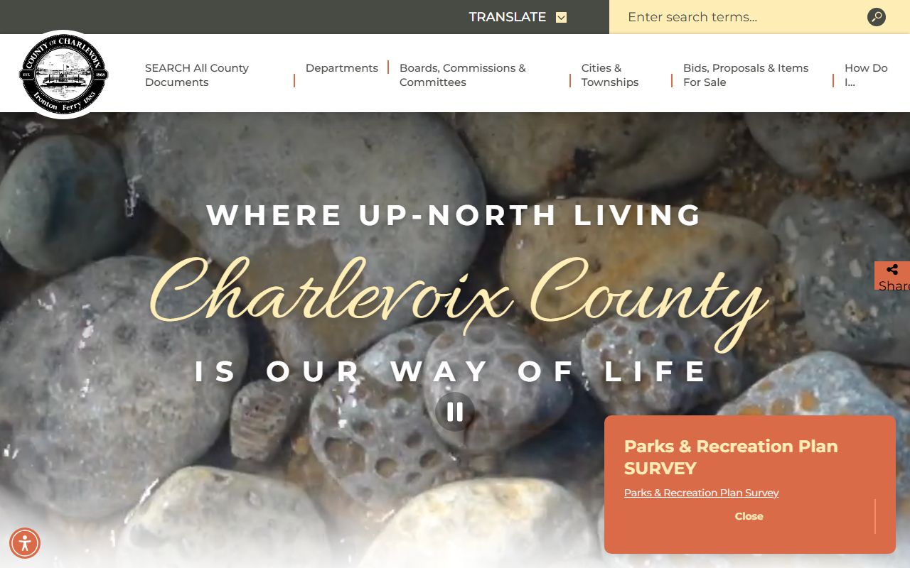 Charlevoix County court records county government website homepage