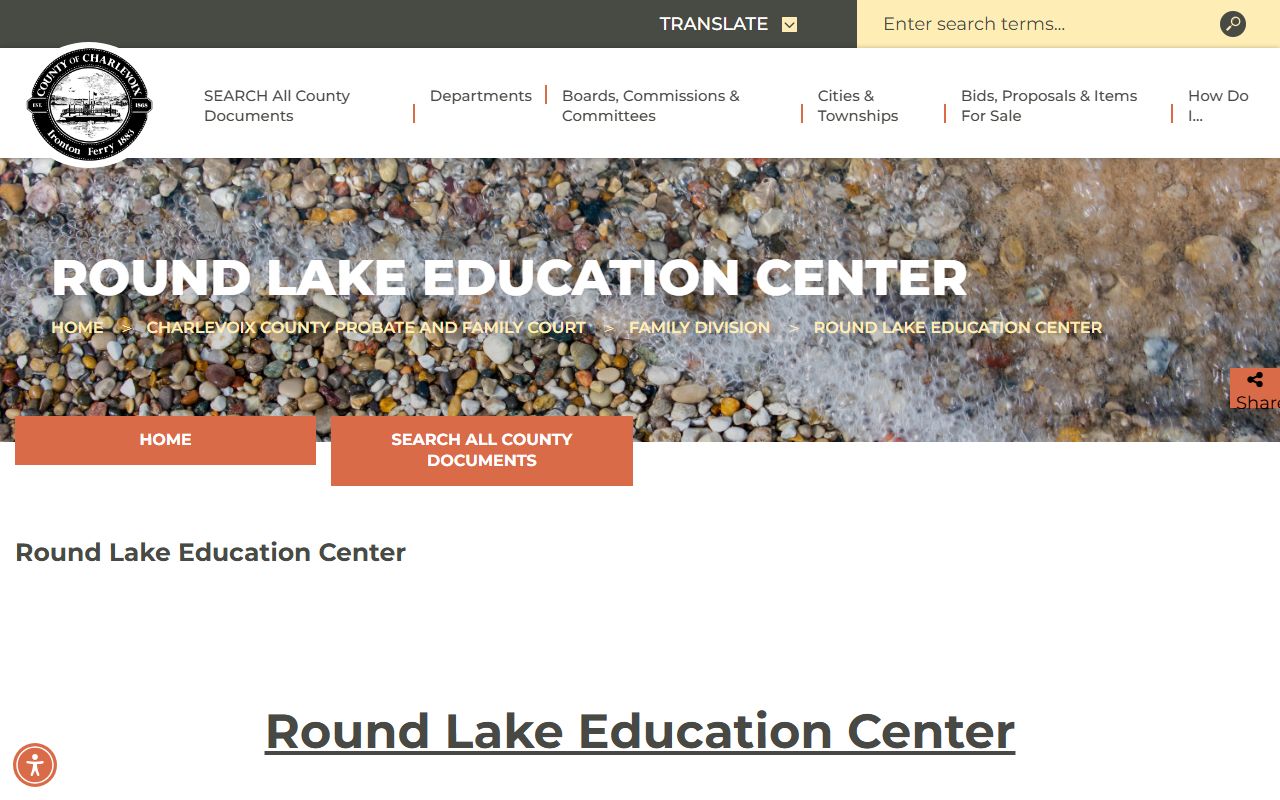 Charlevoix County probate Round Lake Education Center records