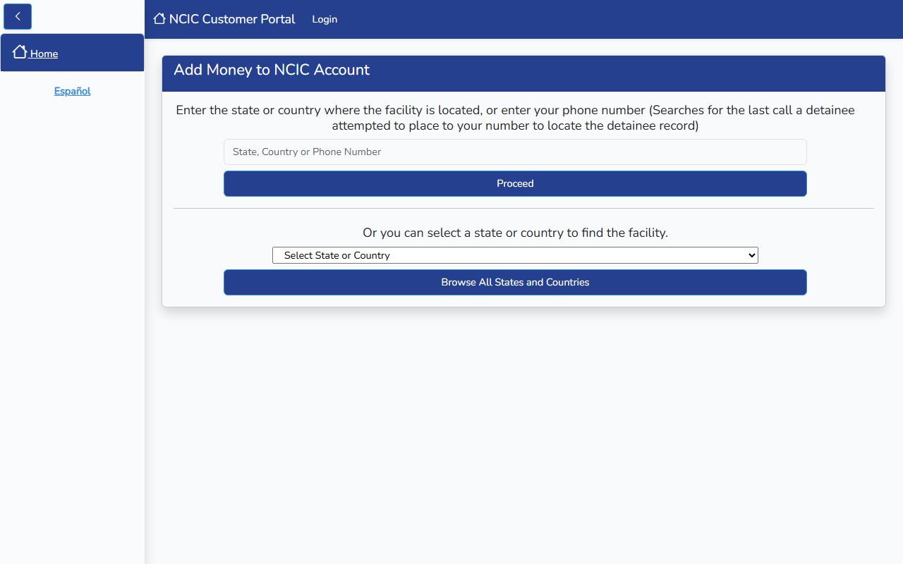Charlevoix County traffic arrest jail calling on the NCIC account portal